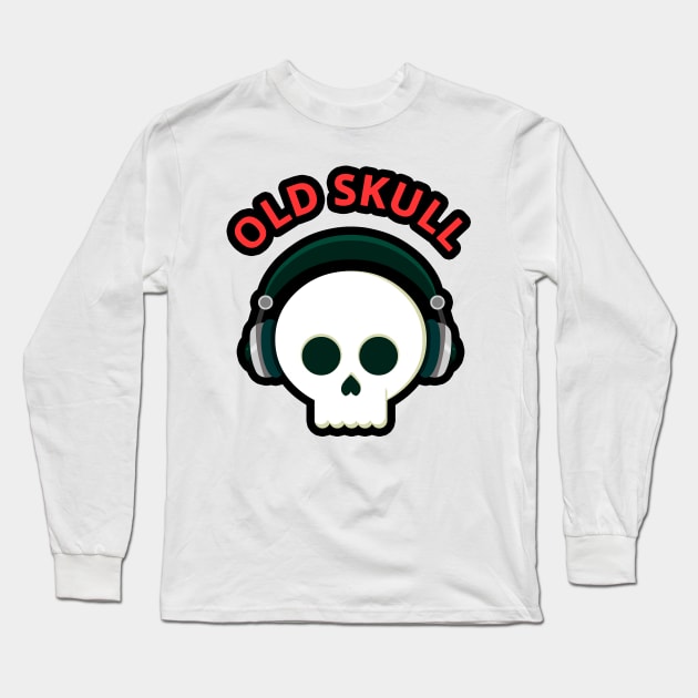 Old Skull Long Sleeve T-Shirt by AnishaCreations